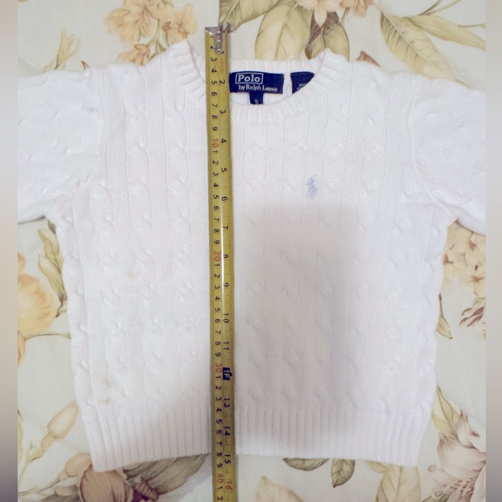 Polo Ralph Lauren kids’ white cable knit sweater size 5